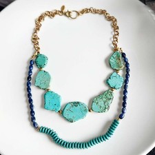 Chicos Turquoise Convertible Statement Necklace Women Party Vacation Jewelry picture