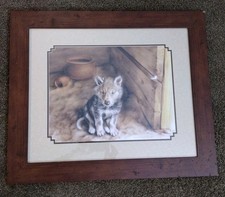 Vintage Art Dave Merrick Little Taos Woof Rare Print Framed Signed 1995 picture