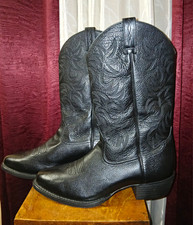 Ariat Heritage Roper Black Leather Western Boots picture