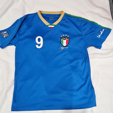 GOL Italy Italia Soccer Jersey Shirt Blue Boys Youth Large (YL) Number 9 picture