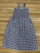 Palaka Dress Long 100% Cotton New Hawaiian Style Plaid Ruched Top picture