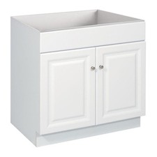 Pemberly Row 30-Inch Unassembled 2-Door Bathroom Wood Vanity Without Top - White picture