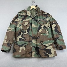 Vintage 1991 US Army Military Cold Weather Field Coat Mens Medium M-65 Camo picture
