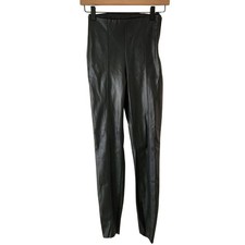 NWOT Zara Faux Leather Black High Waisted Leggings Pants Women's XS picture