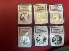1993-P American Silver Eagle  PF69 NGC  Ultra Cameo 1oz 99.9% Silver -3 Coins picture