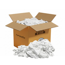 Recycled White Knit Cotton T-Shirt Rags - 5 lbs. Box for Multipurpose Cleaning picture