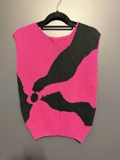 Vintage 80’s Christian Dior Separates Magenta Ramie Cotton Knit Sweater - NWT picture