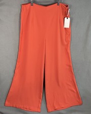 Leith Women's Wide-Leg Side Zip Trouser Pants Size XL Orange Clay NWT picture