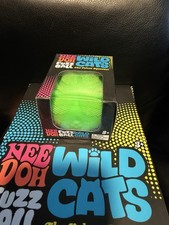Authentic Needoh Schylling Wild Cats Fuzzball Squeeze Toys New In Box Green picture