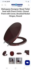 QUALITY  Jones Stephens C2B1R16BN Round Wood Toilet Seat Mahogany  picture