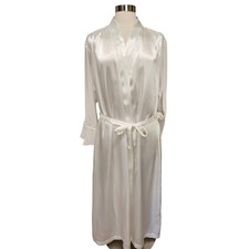 Vintage L.A. Intimates Tina Robe Full Length Belted Honeymoon Cream size XL picture
