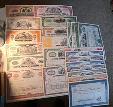 SLING'S 🪙 Lot of 25 Vintage Resell-Various Stock/Bond Certificates Retails $249 picture