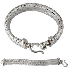 Solid 925 Silver Snake Bracelet | Men's 925 Sterling Silver Snake Bracelet picture