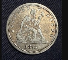 1876 Cc Carson City Mint Seated Liberty Quarter Problem Free XF Eye Appealing picture