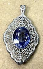 Vintage 14k white gold brooch pendant 5.7g picture