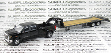 Greenlight 1:64 Black 2022 GMC SIERRA 3500 Pro Dually Pickup w/Gooseneck Trailer picture