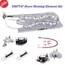 3387747 WP3387747 Dryer Heating Element 279816 279973 3392519 Thermostat Fuse picture