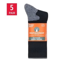 Weatherproof Vintage Men's Outdoor Crew Sock 5 Pair Wool Blend 6-12 Wicking picture
