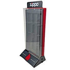 Genuine ZIPPO Lockable Acrylic Display Case Countertop Fits 10 Lighters & Fluid picture