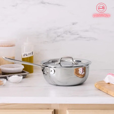 All-Clad D3 Stainless Steel 3-Ply 3-Quart Saucier Pan w/ Lid picture