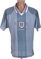 ENGLAND 1996/1997 AWAY FOOTBALL SHIRT SCORE DRAW SIZE M ADULT REISSUE picture