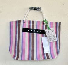 MARNI MARKET mesh bag tote bag multi stripe pink picture