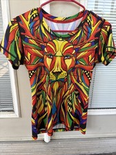 INKnBURN Top - Tech Shirt Beautiful Multicolor Tiger Print Size Small picture