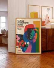 1973 Cannes Film Festival Poster | Vintage French Cinema Art | Retro Colorful picture