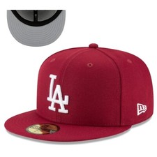 Los Angeles Dodgers New Era 59FIFTY Fitted Hat Burgundy MLB Cap picture