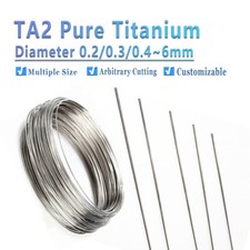 TA2 Pure Titanium Wire Diameter 0.2~6mm Metal Wires Various Length Metalworking picture