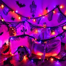 FFZZKJ Halloween Lights String Garland Creepy Black Cloth 10Ft, picture