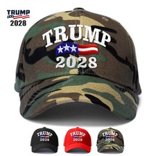 Donald Trump 2028 Hat Trucker Cap Baseball MAGA USA Flag picture