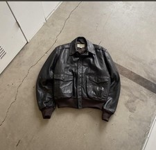 Vintage LL Bean Flying Tiger Bomber Jacket Size 40 Black picture