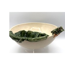 Robert Wessel Handcrafted Pottery Bowl W/Frog & Lily Pad-2004 picture
