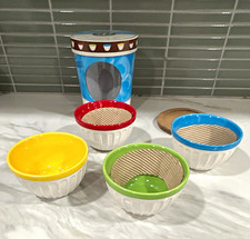 Starbucks Coffee Set of 4 Ceramic Ice Cream Bowls, Multicolor Round picture