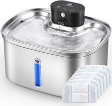 Wireless Cat Water Fountain Stainless Steel, 5L/169Oz Automatic Pet Water Dispen picture