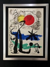 Vintage Joan Miro 1958 Signed Print Framed Modern  Art picture