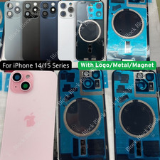 For iPhone 15/15PRO Back Glass Replacement Big Hole Rear Cover Metal Magnet Lot picture