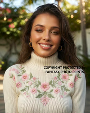 8x10 Photo Print Pretty Woman Smiling Portrait Artwork Beautiful Female 95727 picture