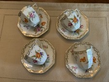 Rosenthal Selb-Bavaria set of four Hexagon Espresso Cups & Saucers with Flowers picture