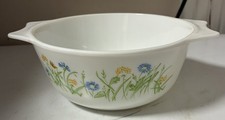 Vintage Pyrex England Field Flowers Opal Glass Bowl picture