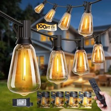 Minetom 100 ft Outdoor String Lights with Remote ST38 Patio Lights Dimmable picture