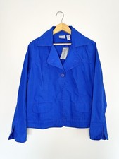 Chico’s Weekend Cotton Fontana Jacket Celestial Blue Lightweight Sz 1 (S) NWT picture