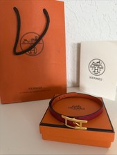 Authentic Hermes Bracelet Behapi Double Tour Reversible Red/Orange XS picture