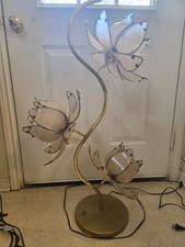 Vtg Mcm Hollywood Regency Lotus Flower Lamp 37