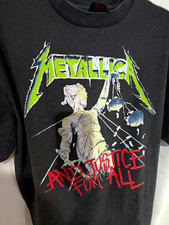 Vintage 1990s Metallica And Justice For All Band Shirt XL picture