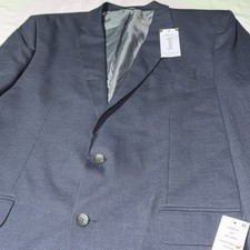 JM Haggar Mens Premium Stretch Classic Fit Suit Jacket 46L $220 Navy Blue NWT ** picture