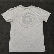 Bob Marley One Love Zion Rootswear Gray Short Sleeve Cotton Blend T-Shirt Mens M picture