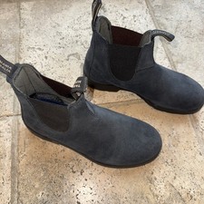 BLUNDSTONE NEW Men's BLUE Chelsea Suede Leather Boots Size 9.5 US, NEVER WORN picture