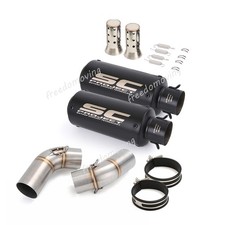 For Ducati Monster 696 795 796 1100 Exhaust Mid Pipe Slip On LR Black Muffler picture
